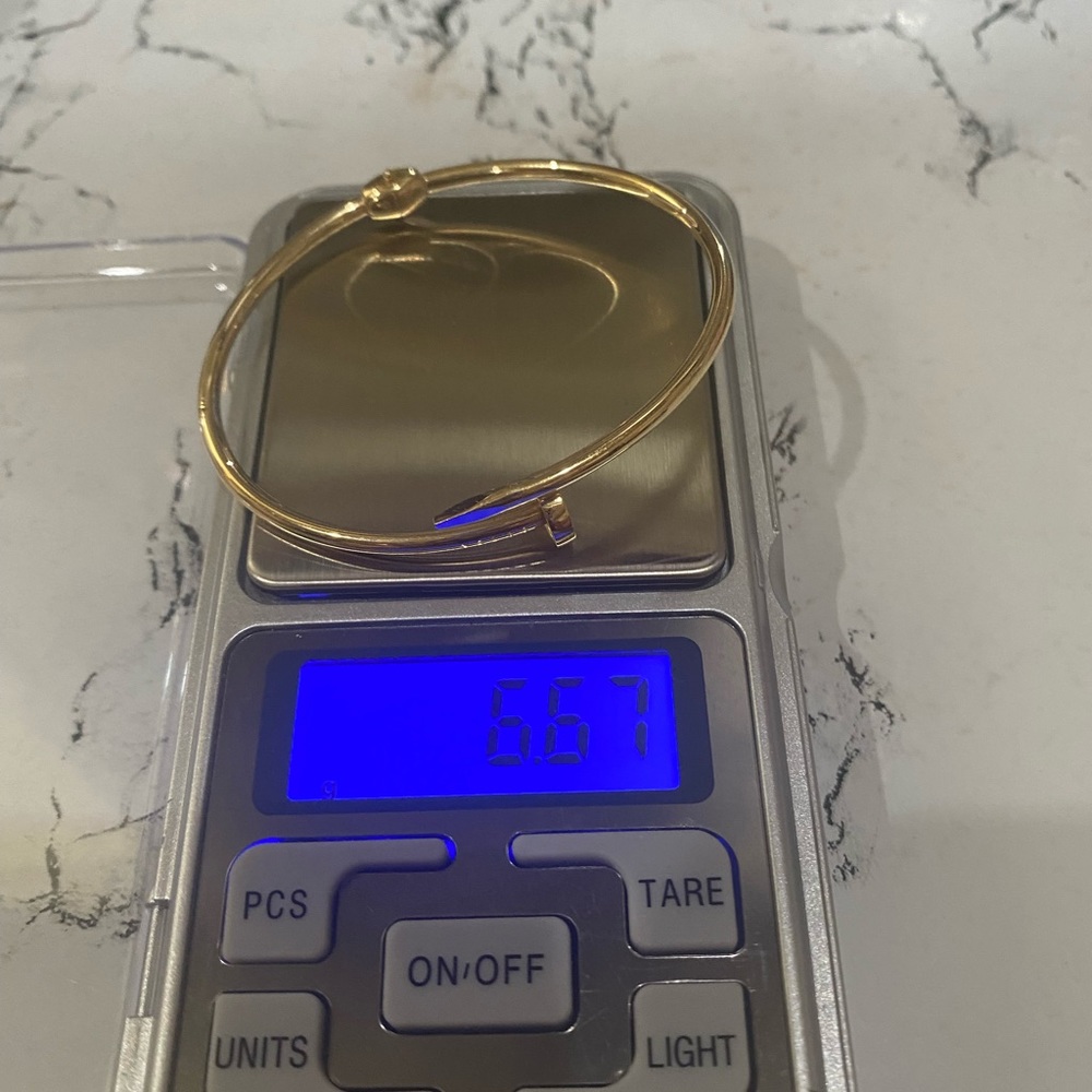 Nail bangle real gold 18k-750 stamped